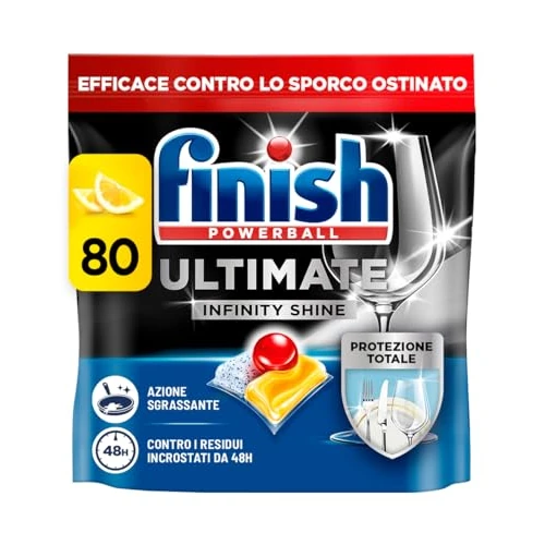 Offerta a tempo: Finish Ultimate Infinity Shine Pastiglie Lavastoviglie, Pastiglie per Lavastoviglie contro lo Sporco e i Residui Incrostati - 64.2% da 72.59 € a 25.99 €