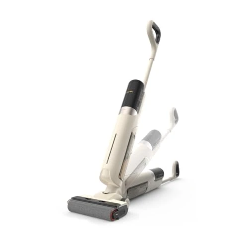 Mova K30 Nass- und Trockensauger, 18.000 Pa Saugkraft, 180°-Reichweite mit flachem Design, Doppel-Kantenreinigung, Trocknung durch Heißluft, Selbstreinigung auf Knopfdruck, leichtes Gewicht