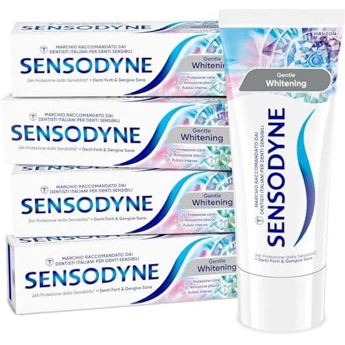 Oferta ograniczona: Sensodyne Delikatna wybielająca pasta do zębów dla wrażliwych zębów, pomaga w mocnych zębach i zdrowych dziąsłach, rozmiar maksi 4 x 75 ml z 86.58 EUR na 86.58 EUR (znizka 0%)