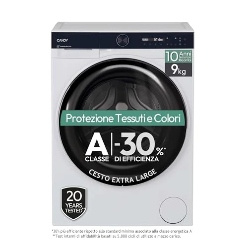 Candy ProWash 700 pralka 9 kg, wolnostojąca, ładowanie z przodu, klasa A-30%, 1400 obrotów, 16 programów, podłączona, funkcja opóźnionego startu, WxSxG 85 x 60 x 58 cm, biały - BS 49B9-S