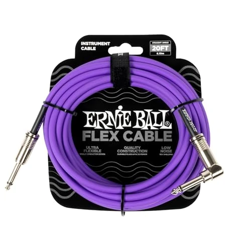 Offerta a tempo: Ernie Ball Flex Cavo per strumenti, dritto/angolato, 6.1m, colore viola - 42% da 35.99 € a 21.00 €