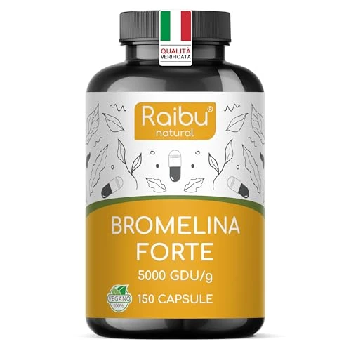 Bromélaïne Forte Drainante 5000 GDU/g – Bromélaïne à Haute Dosage – 150 Capsules Gastroressistantes – Enzymes Digestives – Action Drainante & Detox – Extrait Naturel d'Ananas