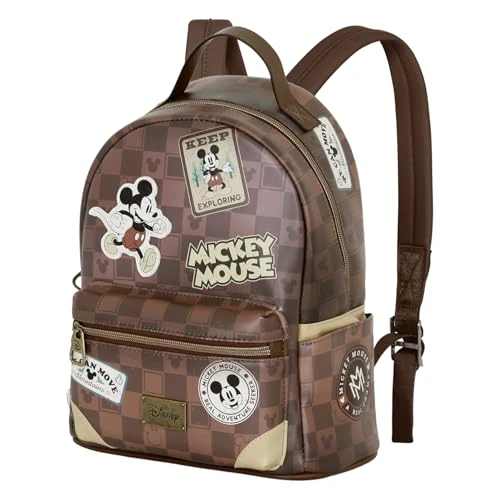 Disney Micky Maus Journey-Heady Rucksack, Braun, 24,5 x 29 cm, Kapazität 8 L