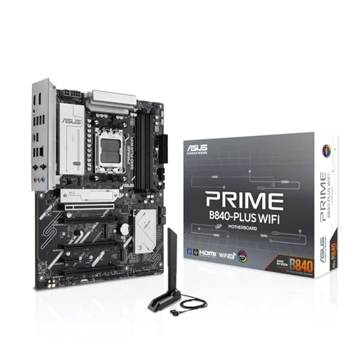 Oferta ograniczona: ASUS PRIME B840-Plus WiFi płyta główna AMD ATX, gniazdo DDR5, PCIe 4.0 Ready, 3 gniazda M.2, WiFi 6E, Ethernet Realtek 2,5 GB, DisplayPort, HDMI, USB-C i USB-A 20 Gb/s, BIOS Flashback i Aura Sync z 649.70 EUR na 649.70 EUR (znizka 0%)