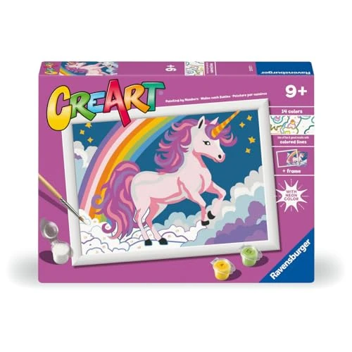 Offerta a tempo: Ravensburger - Creart Serie D Unicorno Rosa Fluo | Kit Pittura Bambini | Dipingere Con I Numeri Include Tutto Il Necessario | Giochi Bambini 9 Anni O Più | Creart 9 Anni - 37% da 14.85 € a 9.34 €