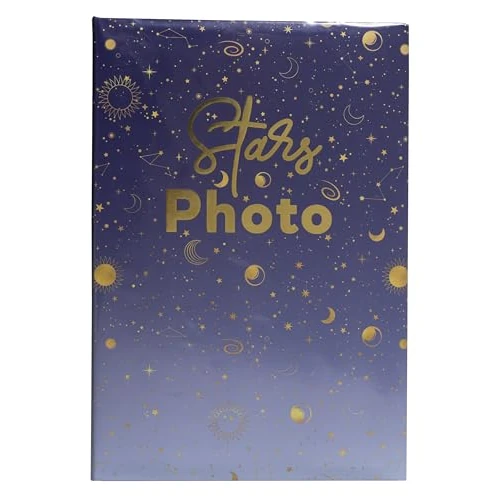 期間限定オファー: Exacompta - Ref. 62113E - MOON フォトアルバム ポケット付き - 300枚の写真 10 x 15cm - 100ページ - フォーマット 8.8 x 12.8インチ - プラスチックブックカバーで保護されたブルーカバー 通常価格 16.62 JPY セール価格 14.13 JPY (割引 15%)