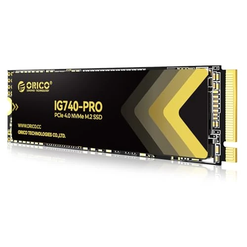 ORICO 1TB SSD M.2 NVMe, 7100 MB/s lezen, 5000 MB/s Schrijven, PCIe 4.0 SSD M2 Con TLC 3D NAND e Dissipatore Innovativo, voor pc, laptop en PS5 - IG740PRO