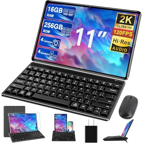 Oferta limitada: GOODTEL 2025 11" Touch Tablet Android 13 16GB RAM + 256GB ROM + TF 1TB, pantalla 2K 2000 x 1200, Octa-Core, 8600mAh, WiFi 5G, GPS, Bluetooth 5.0, 13MP + 5MP, cuerpo de metal, con funda, negro de 203.90 EUR a 203.90 EUR (ahorro 0%)