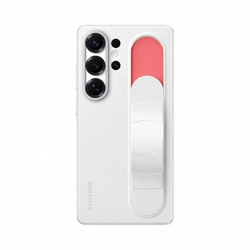 Samsung Standing Grip Case cover con cinturino e funzione cavalletto per Galaxy S25 Ultra, White