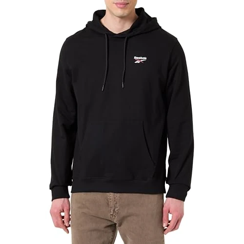 Offerta a tempo: Reebok ID Small - Felpa con Cappuccio con Logo French Terry, Nero, S - 63% da 65.00 € a 23.80 €