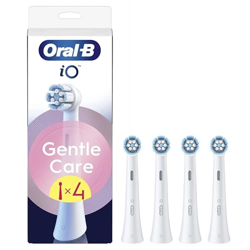Oral-B iO Gentle Care Series Genuine Replacement Round Brushes, Suitable for Sensitive Gums, 4
