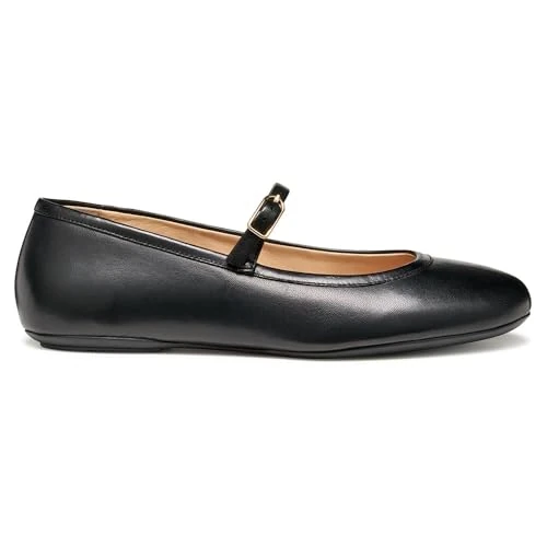 Geox Donna D Palmaria Ballet Flat, Nero, 37,5 EU, Nero, 37.5 EU