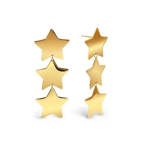 Offerta a tempo: SINGULARU Orecchini da donna Big Stars Acciao Placcato Oro - 0.00% da 22.34 € a 22.34 €