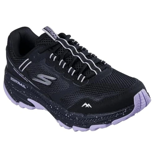Skechers Women's Go Run Trail Altitude 2.0 Ravine Trekking Low Cut Shoes, Black Leather/Lavender Trim, 5 UK