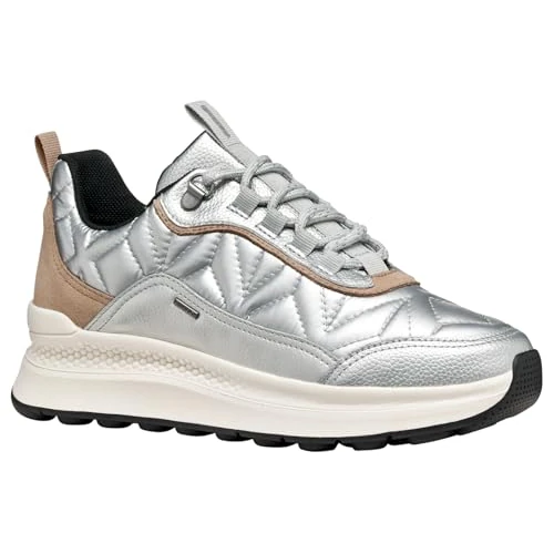 Zeitlich begrenztes Angebot: Geox Woman D SPHERICA ACTIF X2 B ABX Sneakers Silver 37_EU von 150.00 € auf 102.03 € (32% Rabatt)