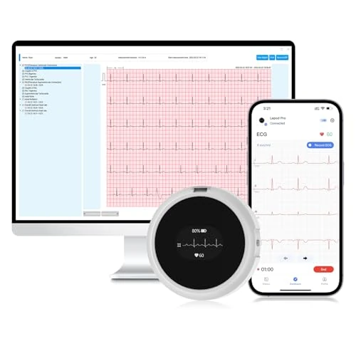 Beperkte aanbieding: CheckMe LepodPro Draagbare ECG-12 aftakkingen met oled-display, 24-uurs real-time ECG-opname, gebeurtenismarkeringen, gedetailleerd KIECG-rapport, oplaadbare ondersteuning voor mobiele apps en pc van 712.52 EUR naar 712.52 EUR (besparing 0%)