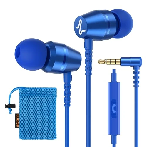 Zeitlich begrenztes Angebot: LUDOS OMNITONE Kopfhörer In Ear Kopfhörer mit Kabel und Mikrofon, 5 Jahre Garantie, In Ear Ohrhörer, 3,5 mm Klinkenstecker Earbuds, Satte Bässe Earphones, Headphones für iPhone, iPad, Samsung - Blau von 15.97 € auf 15.97 € (0.