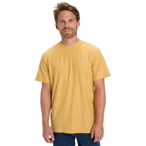 Quiksilver Top a Maglia Manica Corta Slub Roundneck Giallo M
