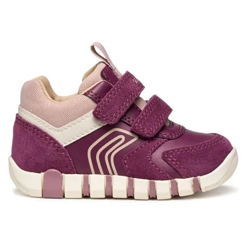 Geox B IUPIDOO Girl First Walker Shoe, donkerpaars/roze, 18 EU, Dk Purple Rose, 18 EU