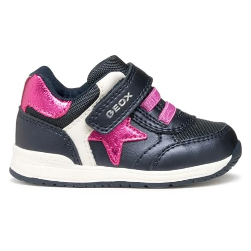 Geox B RISHON Girl First Walker Schoen voor babymeisjes, marineblauw/fuchsia, 20 EU, Navy Fuchsia, 20 EU