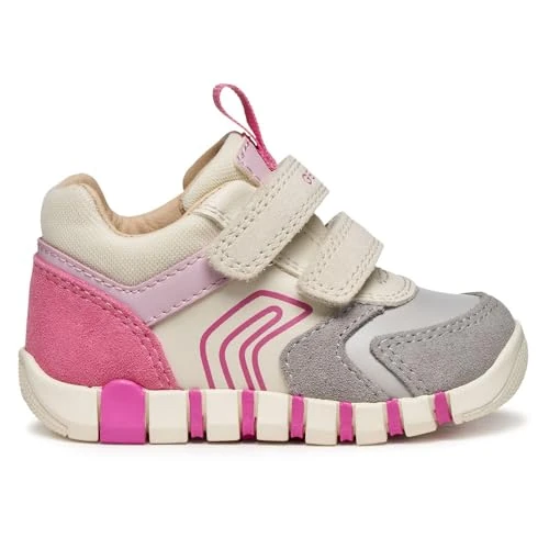 Geox B Iupidoo Girl First Walker Schoen, grijs/fuchsia, EU 20, Grijs Fuchsia, 20 EU