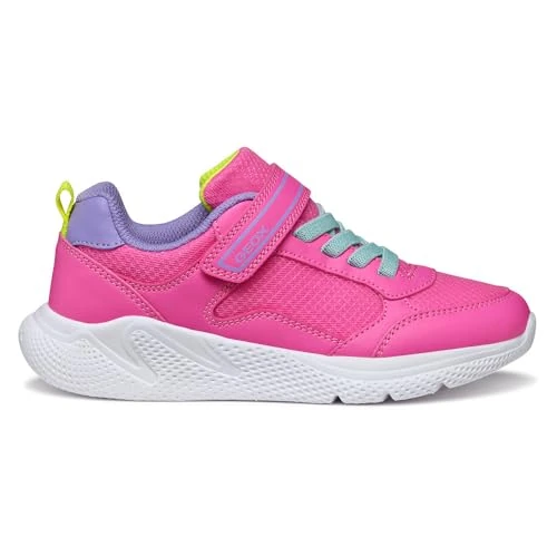 Geox J Sprintye Girl Basket, Fluo, Fuchsia, Violet DK, 29 EU