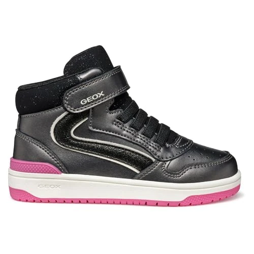Offerta a tempo: Geox J Washiba Girl, Scarpe da Ginnastica, Grigio Scuro Fucsia, 30 EU - 10% da 43.98 € a 39.44 €