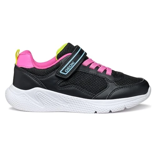 Offerta a tempo: Geox J Sprintye Girl, Scarpe da Ginnastica, Nero Fluo Fucsia, 29 EU - 19% da 39.90 € a 32.31 €