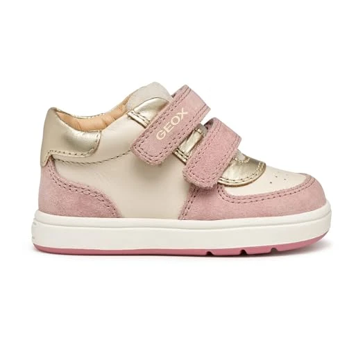 Geox Baby Girls B BIGLIA Girl First Walker Shoe, LT Ivory/Old Rose, 19 EU, Lt Ivory Old Rose, 19 EU
