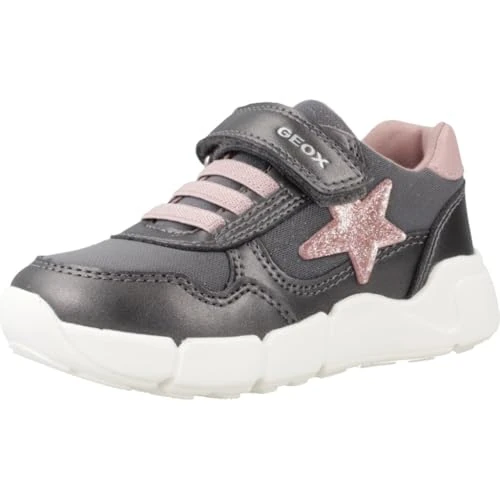 Zeitlich begrenztes Angebot: Geox Jungen Mädchen B FLEXYPER MINI Girl Sneaker, DK Grey/LT Rose, 25 EU von 49.95 € auf 33.81 € (32% Rabatt)