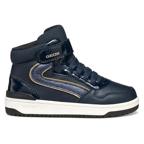 Limitiertes Angebot: Geox JUNIOR J WASHIBA Girl Sneakers Navy/Platinum 35_EU von 59.95 EUR auf 48.56 EUR (Spare 19%)