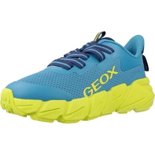 Geox J Flexyper Fast Boy Basket, Lt Blue Lime, 28 EU