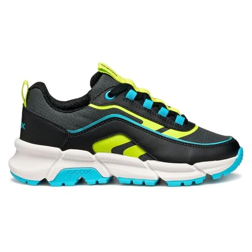 Offerta a tempo: Geox J Flexyper Plus Boy, Scarpe da Ginnastica, Black Lt Blue, 29 EU - 0.00% da 34.99 € a 34.99 €