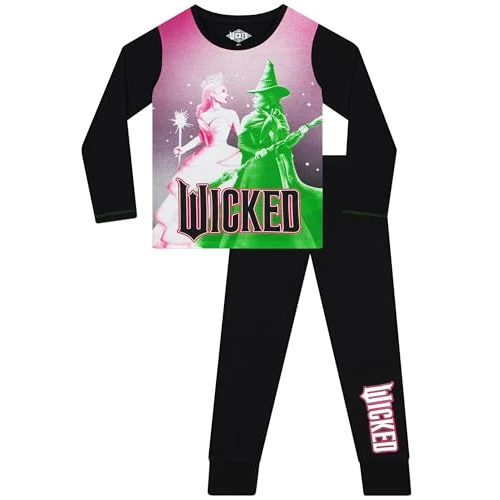 Wicked Mädchen Schlafanzug | Schlafanzüge Für Mädchen | Pyjama Kinder | Schwarz 152