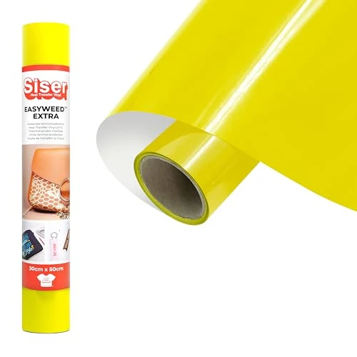 Siser® EasyWeed® Extra Giallo Limone, 30cm x 0,5mt, vinile termotrasferibile per personalizzare nylon, pelle, tessuti trattati