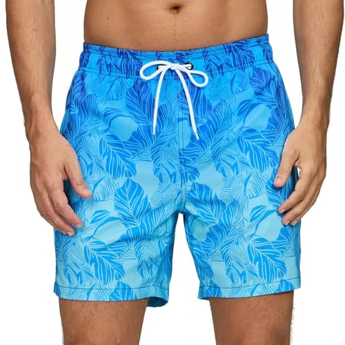 Oferta limitada: Bañador Hombre de Secado Rápido Impermeable Bañadores Largo, Traje de Baño para Natacion Piscina Corto Pantalones, Verano Shorts Hombre de Playa Arena Deportes L Hojas de Gradiente de 19.99 € a 13.10 € (ahorro 34%)