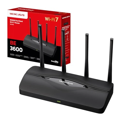 Oferta limitada: Mercusys MR27BE | Router WiFi 7 de Doble Banda BE3600Mbps, Puertos de 2,5 Gbps, 4 Antenas de Alta Ganancia, Canales de 160 MHz, MLO, Compatible con EasyMesh, Seguridad WPA3, Control Mediante a de 99.99 € a 99.99 € (ahorro 0.00%)