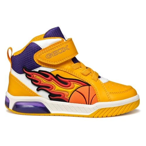 Limited-time offer: Geox Boys J Inek Boy Sneaker, Yellow Purple, 10 UK from 50.85 GBP to 50.85 GBP (save 0%)