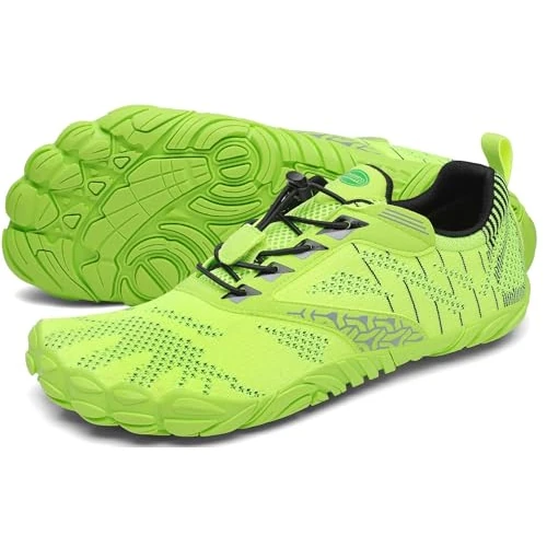 Zeitlich begrenztes Angebot: SAGUARO Barfußschuhe Herren Damen Traillaufschuhe Outdoor & Indoor Training Fitnessschuhe Wander Wald Strand Straße Laufschuhe Walkingschuhe Schnell Trocknend Badeschuhe, Chartreuse Grün, 48 EU von 45.99 € auf 24.99 € (46% Rab