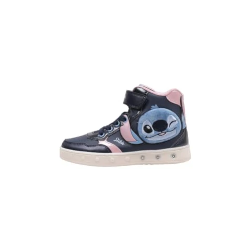Geox J Skylin Girl - Sneakers, Blu Navy/Rosa, 32 EU, Navy Rosa, 32 EU