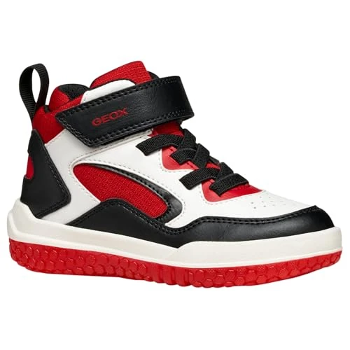 Geox J BUZZERLIGHT Boy Sneaker, White/RED, 36 EU