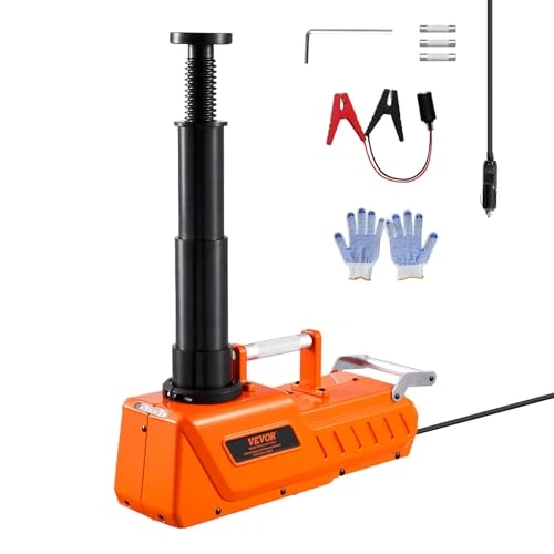 VEVOR Adjustable 15T Electric Jack with Large Load Capacity 12V, Dual Power Tire Change and LED Light, Jack for Sedan, SUV, Truck