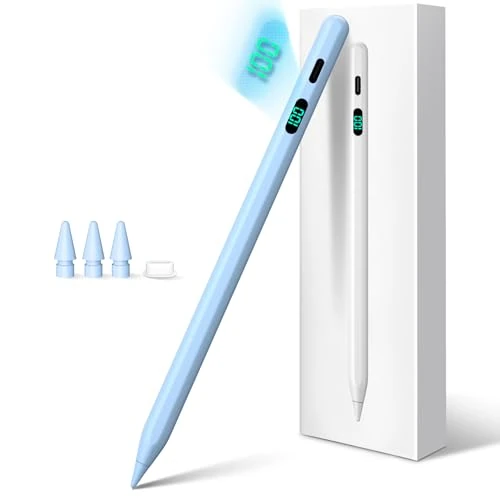 FOJOJO Lápiz capacitivo para iPad 2025 – 2018, lápiz capacitivo para iPad 11th A16/10/9/8/7/6, Air 11/13 M2/M3, Pro 11/13 M4/M5, Pro 12,9 pulgadas, Air 5/4/3, Mini 7/6/5, con indicador LED de