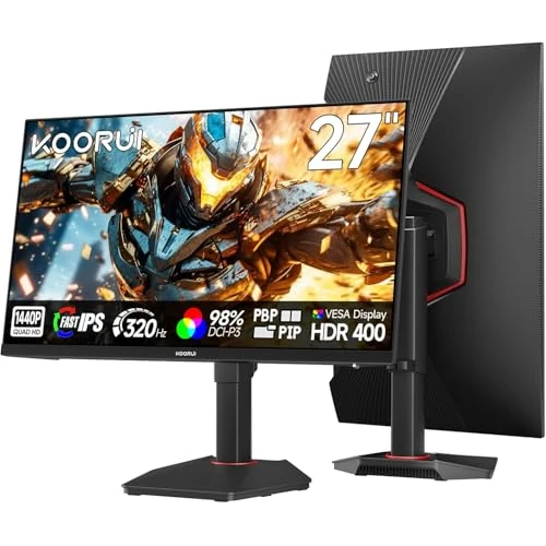 Zeitlich begrenztes Angebot: KOORUI G2721E 27 Zoll Gaming Monitor | 320Hz QHD 2560 * 1440 Bildschirm | HDR 400 1ms Adaptive Sync | Fast IPS Panel mit VESA 75 * 75mm| Höhenverstellbar & Drehbar von 242.00 € auf 229.99 € (5% Rabatt)