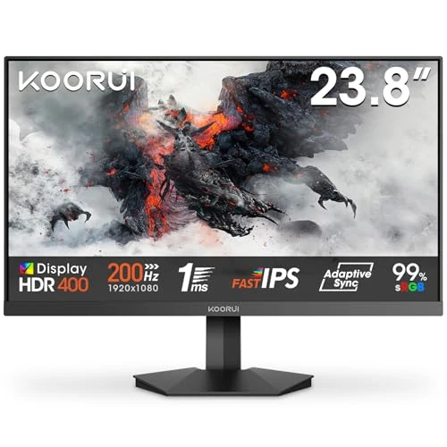 Oferta limitada: KOORUI G2411P Monitor 24 Pulgadas Gaming Full HD Fast IPS, 200Hz, 1080P, MPRT 1ms, 90% DCI-P3, HDR400, VESA, Adaptive Sync, Inclinación, Eye Care, 2xHDMI 2.0, DP 1.4 de 79.99 EUR a 79.99 EUR (ahorro 0%)