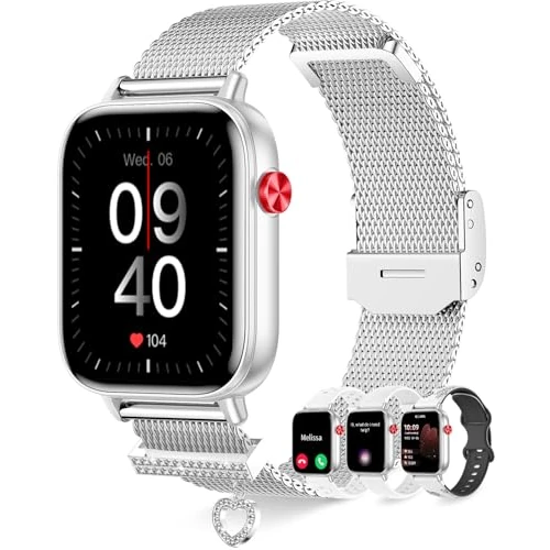 Oferta limitada: Erkwei Reloj Inteligente Mujer Llamadas y Asistente de Voz Smartwatch Mujer iOS Android Plata de 49.99 EUR a 39.99 EUR (ahorro 20%)