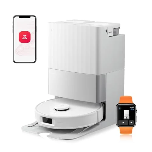 roborock Qrevo Edge S5A Robot Vacuum Cleaner with Mop Function, Dual Anti-Tangle System, 18,500 Pa, FlexiArm Design Edge Cleaning, Heatable Mop, 75°C Hot Water Mop Wash (White)