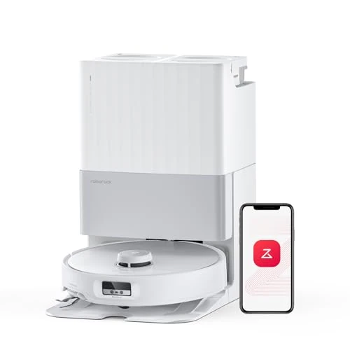 roborock Qrevo Edge Robotstofzuiger met Dweilfunctie, Dubbel Anti-Klit-Systeem, AdaptiLift-Chassis, 18.500 Pa, FlexiArm-Ontwerp voor Randreiniging, Opneembare Dweil, 75 ℃ Heetwater-Dweilwas