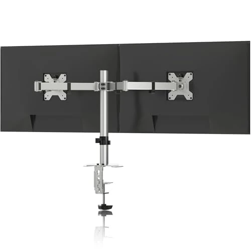 Tijdelijke aanbieding: Pholiten Monitorhouder voor 13-42 inch led-lcd-beeldscherm tot 10 kg, monitorarm voor 2 monitoren, in hoogte verstelbaar, draaibaar, kantelbaar, max. VESA 100 x 100 mm, zilver, MD97442LS van 31.34 € naar 31.34 € (0.00% korting)