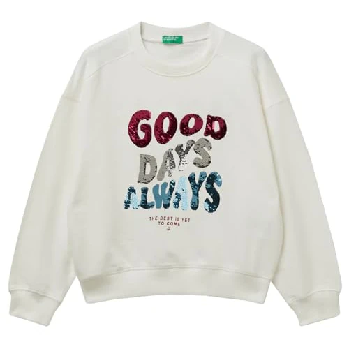 United Colors of Benetton Maglia G/C M/L 3J68C10QI Tuta, Bianco, 120 cm Bambina